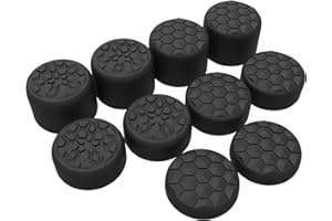 PlayVital QUANTUM Pro Ergonomic Thumbstick Grips for Nintendo Switch 2, Joystick Caps Thumb Grip for Joycon 2 - with 3 Height Convex and Concave - Diamond Grain & Crack Bomb Design - Black