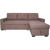 MUEBLIX.COM - Ojuel 3 Seater Chaiselongue Sofa, Interchangeable Chaiselong, Padded Seats and Backrest, Chaise Lounge Sofa Bed