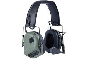 TACTICAL AREA Taktischer Kopfhörer Gehörschutz Kopfhörer Kopfhörer für Military Airsoft Paintball Jagd Aktivitäten-(OD)