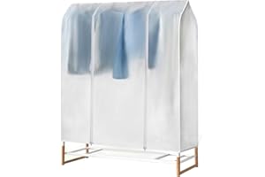 HLC-Housse transparente pour vêtements avec fermeture éclair résistante pour protéger de la poussière et de la saleté, 133 x 55 x 150 cm