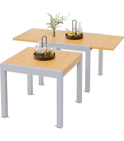 Table Extérieur Résine Rotin 80x80 Cm - Style Italien, Blanche/Anthracite/Taupe - Pour Jardin, Terrasse, Balcon - Montage Facile