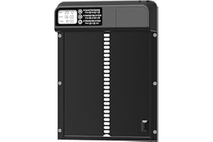 MASTERFUN Aluminum Automatische Hühnerklappe Batterie, Hühnerklappe Automatisch mit Wasserdicht Großes Display, Timer, Manuelle, Elektrische Hühnerklappe Hühnertür, Intelligenter Einklemmschutz