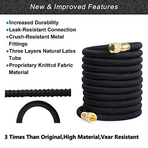 Tespresso Gartenschlauch Erweiterbar Bewässerung Stretch Schlauch mit 9 Funktion Spray-Düse Waschmaschine für Bewässerung Waschen Reinigung - 3