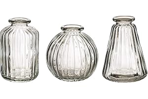 Sass & Belle Plain Glass Bud Vases - Set of 3 Clear
