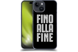 Head Case Designs Licenza Ufficiale Juventus Football Club Fino alla Fine Nero Tipo Custodia Cover Dura per Parte Posteriore Compatibile con Apple iPhone 15