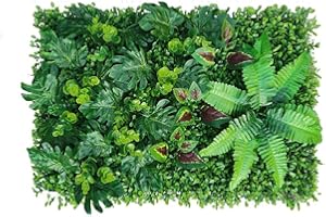Zilimontt Panel de Césped Artificial Verde 40X60cm, Plantas de Plástico para Pared, Alfombrilla Decorativa para Jardín Vertical, para Casa, Hotel, Sala de Estar, Café, Interior y Exterior (B)