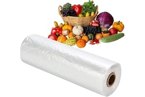 AMD NEXUS 500 Polythene Bags on a Roll Fruit Vegetable Clear Plastic Butchers Counter Bags Polythene Counter Bags | 9" x 14" | Fruit/Veg/Food/Meat (1 Roll)