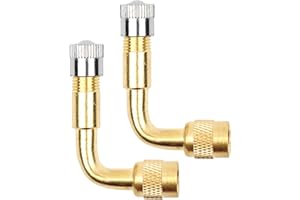 AMZSKU Lot de 2 rallonges de valve à 90 degrés, rallonge de valve en cuivre pour valve d'angle de valve de voiture, valve de pneu pour voiture, moto, vélo, scooter