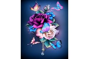 TISHIRON DIY Paint by Numbers for Adults Beginner, Butterfly Adult Paint by Numbers, 16X20 Inch Flowers Paint by Numbers Kits on Canvas, Paint by Numbers Crafts for Adults Kids Flameless