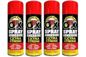 AMBERLINNEN LTD 500ml Adhesive Spray Strong As An Ox Extra Strong Glue For Carpet Card Paper (4)
