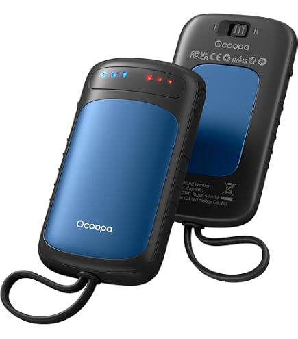 Chauffe-Mains Rechargeable 2x 10000mAh – USB, Avec Lampe De Secours, Pour L’Hiver, Camping, Chasse