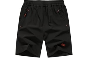 donhobo Men's Outdoor Breather Quick Dry Lightweight Sports Shorts Zipper Pockets