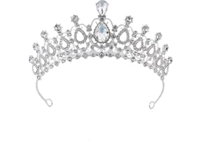 DISDAIN Crystal Tiaras for Girls Women, Rhinestone Princess Crowns for Adults Bridesmaid Bridal Wedding Party Carnival Prom Holiday