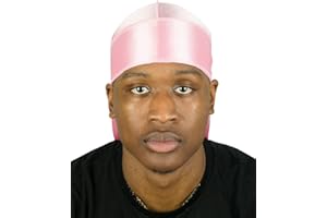 Roman-T Silky Satin Durag - Stylish & Comfortable Durags - Long & Wide Tails - Pink