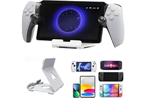 Nspiel PS Portal Soporte, Soporte portátil Tablet de Metal para Playstation Portal/Rog Ally/Steam Deck/Legion Go/Switch OLED/Switch/iPad/iPhone 15/ Galaxy Tab/e-readers y Teléfonos, Blanco