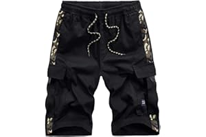 APTRO Mens Cargo Shorts Combat Casual Cotton Elastic Waist Shorts with Multi Pockets Workwear CG01