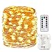 Produktbild Batterie Lichterkette, Kolier 10m Kupferdraht IP65 Wasserdicht Sternen Lichterketten mit Fernbedienung, 100 Leds WarmWeiß Innen- und Außen Weihnachtsbeleuchtung LED Lichterkette