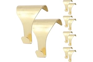 Merriway BH04788 (10 Pcs) EB Brass Plated Picture Rail Hanging Moulding Hooks - Pack of 10 Pieces, Yellow