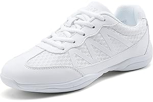 FLIOZY Womens Cheer Dance Shoes Girls White Breathable Lightweight Cheerleading Competition Shoes Athletic Sport Training Sneakers