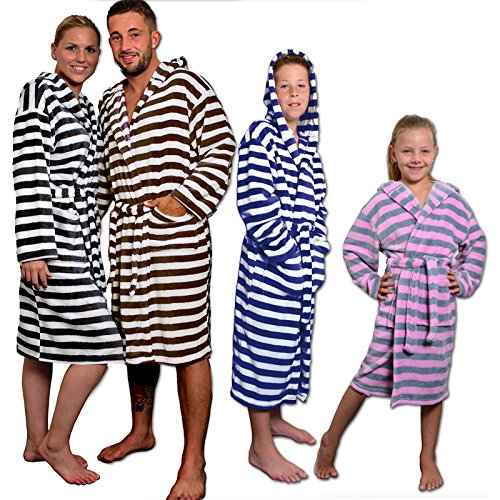 JEMIDI Bademantel für Damen und Herren Mädchen und Jungen Unisex – Reisebademantel Morgenmantel Saunamantel Morgenmantel in 4 Farben erhältlich ab Gr 122 – XXL - 3