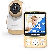 HelloBaby Monitor para Bebés Cámara HD Sin WiFi ni App, Control Pan-Tilt-Zoom (PTZ), Visión Nocturna Infrarroja, Audio Bidire