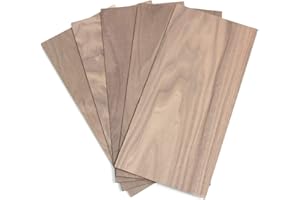 wodewa Set Impiallacciatura Legno 4mm Noce 30x14cm I Set di 5x Artigianato del Legno Piastre Vero Legno Impiallacciature per Lavorazione Lannello Modello Fai Da Te