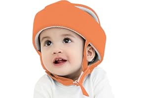 IULONEE Casque Protection Tête Bébé Ajustable Casque de Sécurité pour Enfant Apprendre à Ramper Play Casque Bebe Anti Choc Protection Orange