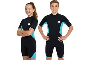Summshall 2 mm våtdräkt för barn, ungdomar termisk baddräkt för simning dykning surfing, värmande kort våtdräkt flickor pojka