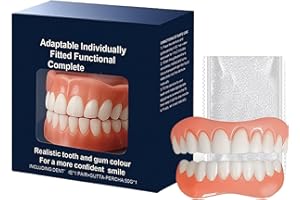 CHUNBIN Thermo-Adaptive Smart Full Dentur,Adaptablefit Functional Dentures,Denture Silicone Reline Kit,Soft Silicone Reline Denture Set for Easy Wear&Comfort,Full Mouth False Teeth Repair Kit for Men&Women