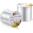 Sumind 2 Rolls of 180 Yards 0.3 mm Fishing Line Nylon Fish String Cord Crystal Nylon Thread Fishing Line Wire for Craft Bracelet Beads (320 m in Total, No Elasticity)