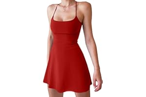 ACHLIBE Damen-Tenniskleid mit Shorts, Sport-Shorts, Kleid, ärmellos, für Training, Minikleid, für Golf, Yoga, Fitnessstudio