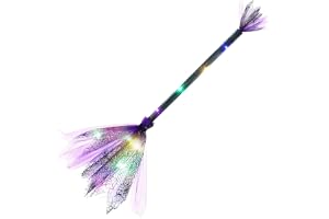 25.6 in LED Light Up Witch broomsticks, Рlastic Halloween Costume Prop