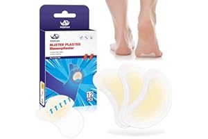 ‎ANJOCARE AnjoCare Plaster na pęcherze do stóp, 12 sztuk niewidocznych hydrokoloidowych żelowych opatrunków na pęcherze, wodoodporne plastry na pęcherze na palce, zapobieganie i regeneracja pęcherzy na piętach