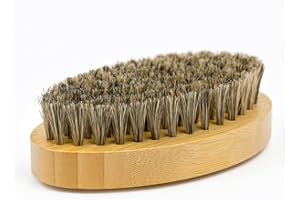 KANDID Beard Brush for Men - Natural Boar Bristle, Wood Handle, Military Pocket Mustache Grooming Comb