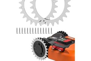 TRUSTLIONTEK Cortacésped de acero inoxidable para mejorar la tracción, compatible con robot cortacésped Worx S/M Tamaño de la rueda 205 mm.