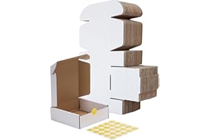 RLAVBL 25 Stück weiße Versandkartons mit den Maßen 25,4 x 20,4 x 7,7 cm für den Versand von Gegenständen, Spielzeug und Geschenke