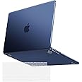 MOSISO Compatible with MacBook Air 13 inch Case 2025 2024 2023 2022 M4 M3 M2 A3240 A3113 A2681,Hard Shell Case for MacBook Air 13.6 Ultra-Thin Slim Natural Original Color&KeyboardSkin, Midnight Clear