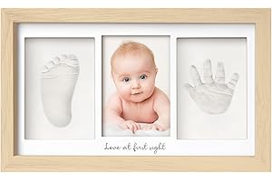 KEABABIES Kit d'empreintes de mains et de pieds de bébé – Cadre souvenir de nouveau-né, kit d'empreintes de mains de bébé, cadeaux personnalisés pour bébé, décoration de chambre d'enfant, cadeaux de fête
