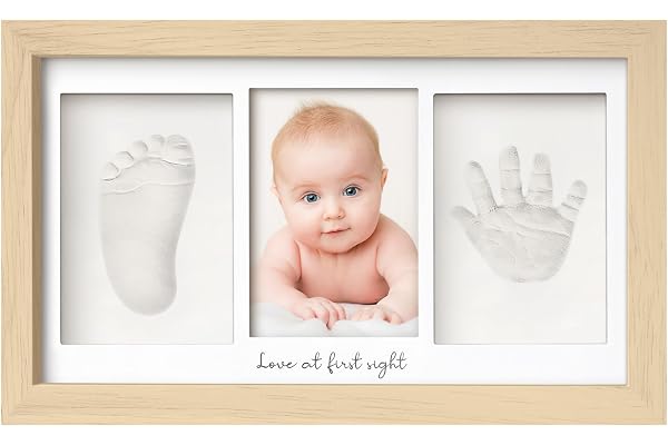 Kit d'empreintes de mains et de pieds de bébé – Cadre souvenir de nouveau-né, kit d'empreintes de mains de bébé, cadeaux personnalisés pour bébé, décoration de chambre d'enfant, cadeaux de fête