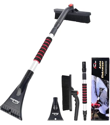 Atsmoce Eiskratzer Auto Mit Besen 90cm - 2in1 Ausziehbar Winterzubehör
