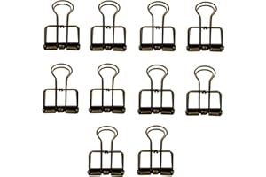 KPPEX 10 Pieces Metal Skeleton Binder Clip Metal Wire Foldback Clip Hollow Bronze Binder Clips for Office School Home