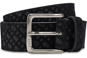 BOSS Herren Ronnie-Bmono-Sd Sz35 Gürtel aus Veloursleder mit Monogramm-Muster