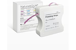 Carta vetrata per denti, strisce per lucidatura dentale, dimensione media - grana 50μm - larghezza 4mm - 6M/rotolo/scatola, NatureAqua Resin Tooth Polishing Interdental Grinding Tool (Rosa)