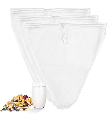 YFaith 6 Stück Nussmilchsieb Set - Wiederverwendbare Nylon Filterbeutel Für Milch & Säfte