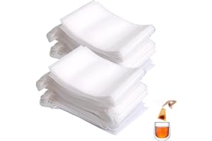 HHZZXCDH 200 Stück Peefilter Für Losen Tee Teefilter Kordelzug Leere Teebeutel für Lose Gewürze Tea Bags Tee Kräuterpulver Filterbeutel Kaffee Teebeutel Zum Selbstbefüllen Teefilter Papier