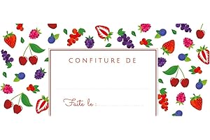 AVERY - Sachet de 21 étiquettes confitures fruits rouges - 95x40 mm