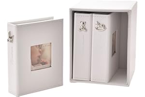 BAMBINO BY JULIANA Bambino Baby-Fotoalbum, 3 Stück, mit Halterung, 72 Fotos à 15,2 x 10,2 cm, Weiß