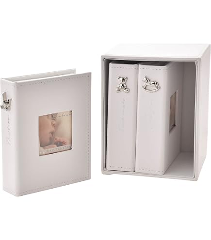 Album Photo Bébé Bambino Douche 15,2x10,2cm Antidérapant Blanc Avec Étoiles Argentées