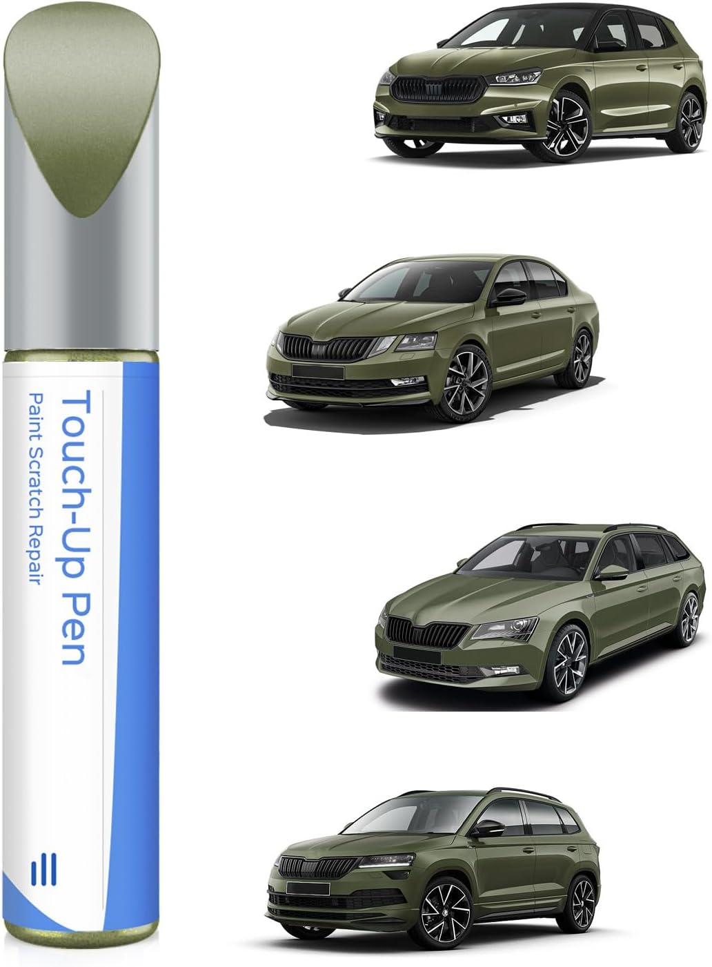 L2L2/F6X Jungle - Lápiz de retoque metálico verde compatible con Skoda, coincidencia exacta para chips y arañazos