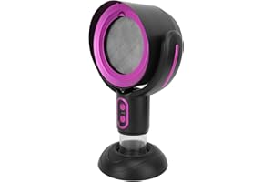 MENDUNER Portable Exhaust Fan, Negative Ion 2 Speed Detachable Filter Portable Range Hood, Oil Collection Cup Kitchen Exhaust Fan for Indoor BBQ Hot Pot USB Rechargeable (Black and Purple)